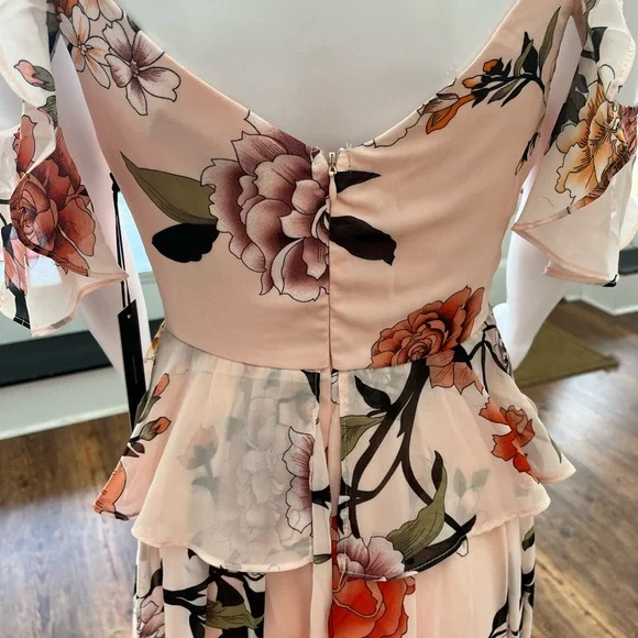 Lulu’s NWT Pink Floral Maxi Dress - Picture 3 of 5